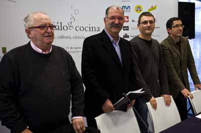 Juan Mari Arzak, Pedro Subijana, Andoni Luis Aduriz y el director del Basque Culinary Center, Joxe Mari Aizega
